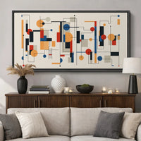 Abstract Vibrant Color Blocks " Abstract Mechanical Symphony Geometric Shapes